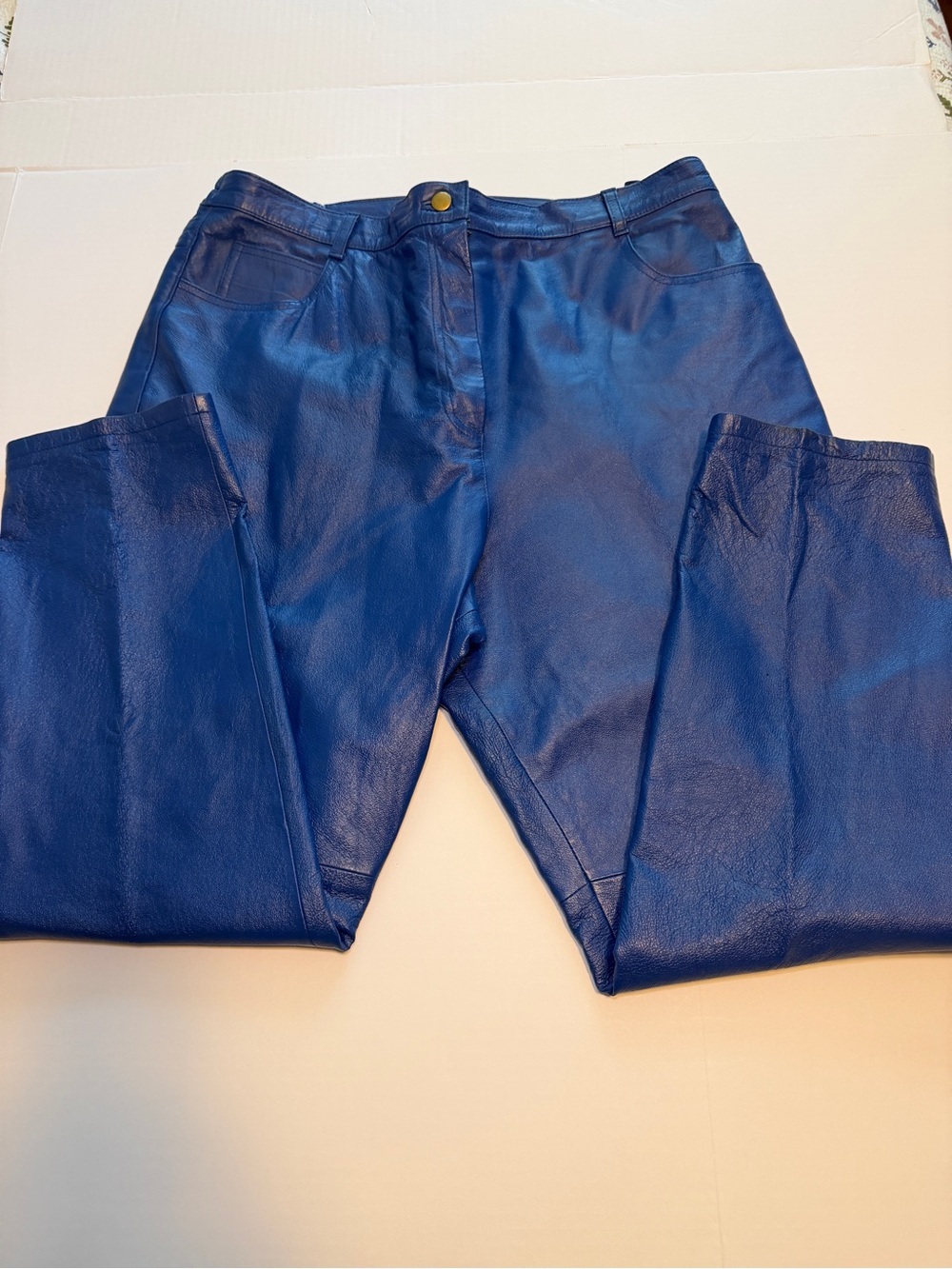 High-Rise Women's Blue Faux Leather Skinny Jeans size 5-6